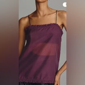 NWT Maeve layered ruffle trim organza cami size s